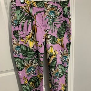 Tropical print chino pants
